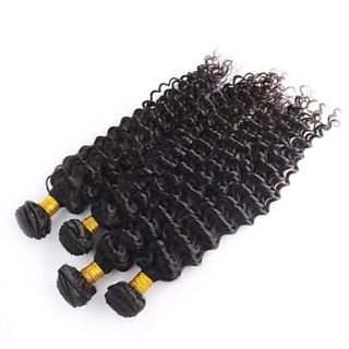 Glossy Brazilian Deep Wave Weft 100% Virgin Remy Human Hair Extensions 18 Inch 3Pcs