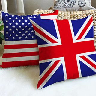 Set of 2 National Flag Pattern Decorative Pillow Covers