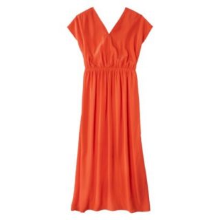 Merona Womens Plus Size Short Sleeve Draped Maxi Dress  Orange 3