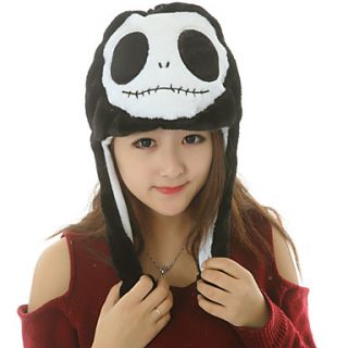 Unisex Lovely Black Skull Warm Fuzzy Kigurumi Aminal Beanie