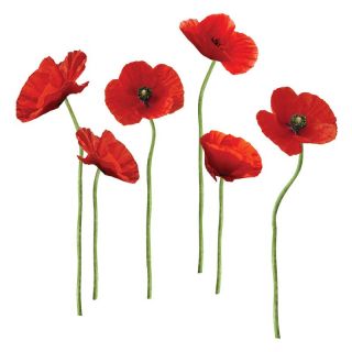 Poppies at Play Peel and Stick Giant Wall Decals Multicolor   RMK1729GM