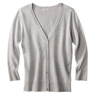 Merona Petites 3/4 Sleeve V Neck Cardigan Sweater   Gray XSP