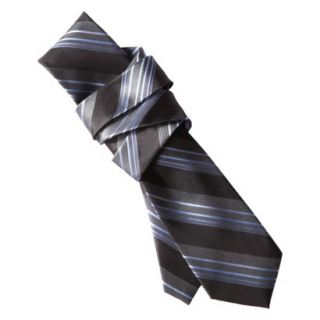Merona Mens Tie   Black/Blue Stripe