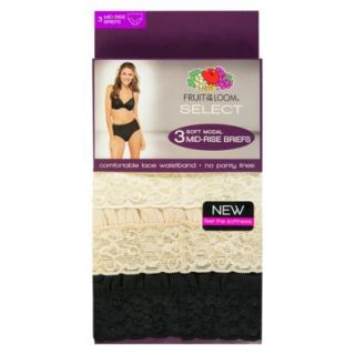 Fruit of the Loom SELECT Modal with Lace Brief 3 Pack   Assorted Colors 7