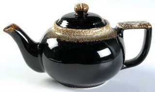 Pfaltzgraff Gourmet Brown Teapot & Lid, Fine China Dinnerware   Brown Drip Desig