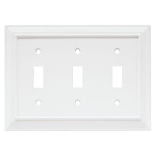 Brainerd Wood Architectural Triple Switch Wall Plate   White