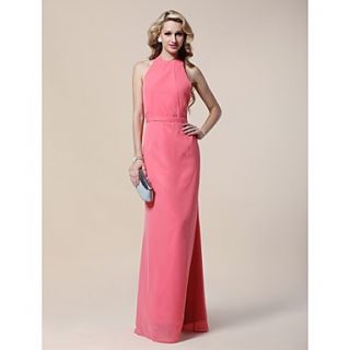 Chiffon Sheath/Column Halter Floor length Evening Dress inspired by Claire Danes at Golden Globe Award