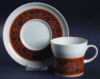 Noritake Dominica Flat Cup & Saucer Set, Fine China Dinnerware   Younger Image,B