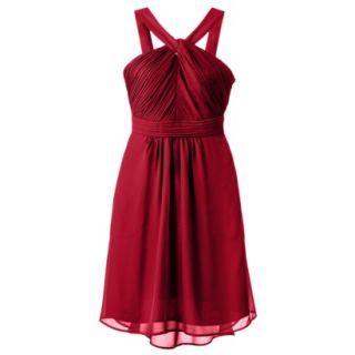 TEVOLIO Womens Plus Size Halter Neck Chiffon Dress   Stoplight Red   28W