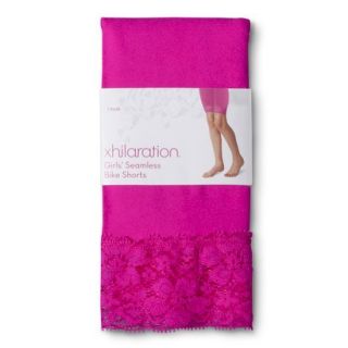 Xhilaration Girls Seamless Lace Bottom Bike Short Legging   Pizzazz Pink M/L