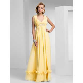 Sheath/Column Halter Floor length Chiffon Evening/Prom Dress