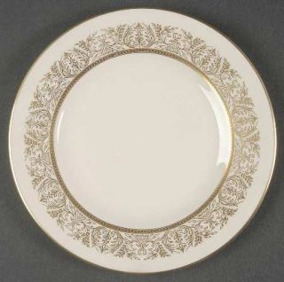 Syracuse Gold Riviera Bread & Butter Plate, Fine China Dinnerware   Leaf Scroll