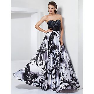 A line Sweetheart Strapless Floor length Stretch Satin Evening/Prom Dress