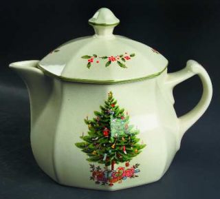 Studio Nova Holiday Season Teapot & Lid, Fine China Dinnerware   Christmas Tree