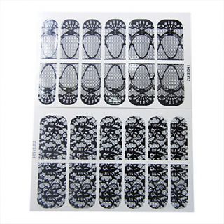 24PCS 2D Full cover Transparent Lace Nail Stickers