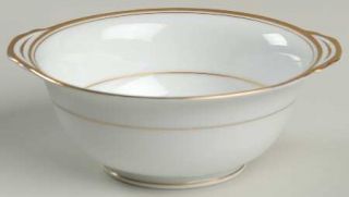 Noritake Goldart Lugged Cereal Bowl, Fine China Dinnerware   White Background,Go