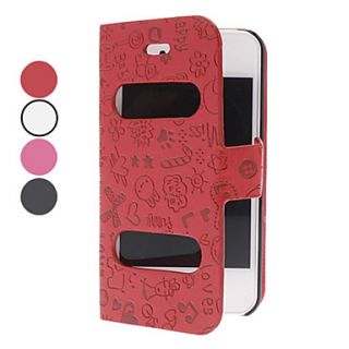 Adorable Cartoon Full Body Case with Double Holes in The Front for iPhone 4/4S (Assorted Colors)