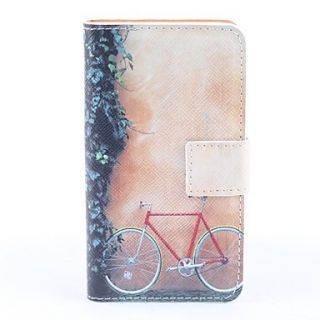 Bicycle Pattern PU Full Body Case with Card Slot and PC Back Cover insight for iPhone 4/4S