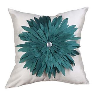 Green Dahlia Floral Polyester Decorative Pillow Cover