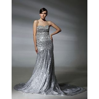 Squined Trumpet/Mermaid Sweetheart Court Train Evening Dress inspired by Natalie Mark at Oscar