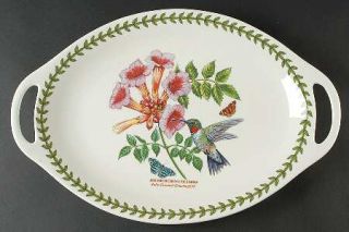 Portmeirion Botanic Garden Birds 18 Handled Oval Platter, Fine China Dinnerware