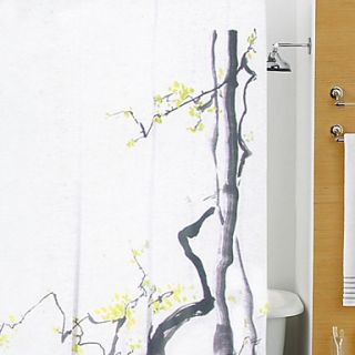 Shower Curtain Oriental Style Thick Fabric Water resistant W78 x L71