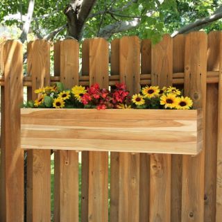 Rectangle Teak Wood Sunshine Flower Box Multicolor   W2412