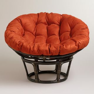 Rust Micro Suede Papasan Chair Cushion   World Market