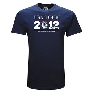 hidden Chelsea 2012 USA Summer Tour Schedule Youth T Shirt (Navy)