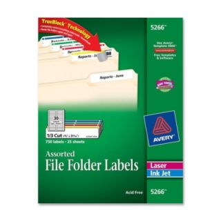 Avery Labels: Permanent Adhesive Laser/Inkjet File Folder Labels, 3 7/16 x 2/3,
