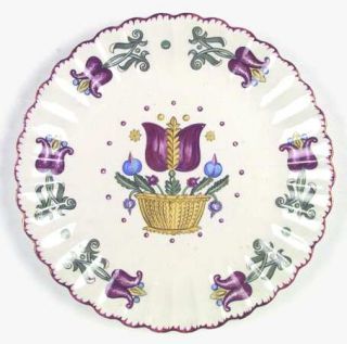 Limoges American Old Dutch Dinner Plate, Fine China Dinnerware   Tulips On Borde