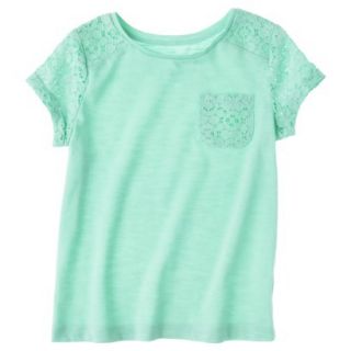 Cherokee Infant Toddler Girls Short Sleeve Tee   Mint Green 3T