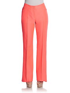Wide Leg Zip Trim Trousers   Orange