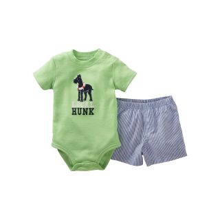 Carters Carter s Dog Bodysuit Short Set   Boys newborn 24m, Green, Green, Boys