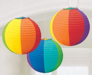 Rainbow Round Paper Lanterns