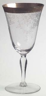 Morgantown Priscilla (Stem #7590) Water Goblet   Stem 7590,Etch Gold Encrusted B