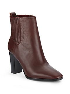 Lianna Leather Ankle Boots   Burgundy
