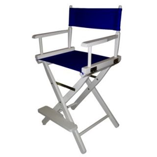 Directors Chair: Navy Blue Cntr Height Directors Chair White