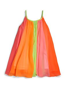 Halabaloo Toddlers & Little Girls Balloon Dress   Orange 