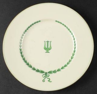 Minton Lyre Green Salad Plate, Fine China Dinnerware   Green Harp & Laurel