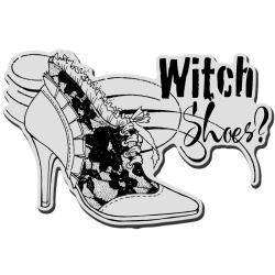 Stampendous Halloween Cling Rubber Stamp   Witch Shoes