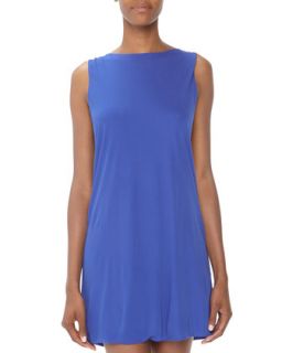 Reversible Stretch Jersey Dress, Cobalt