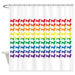  Rainbow Doxies Shower Curtain  Use code FREECART at Checkout