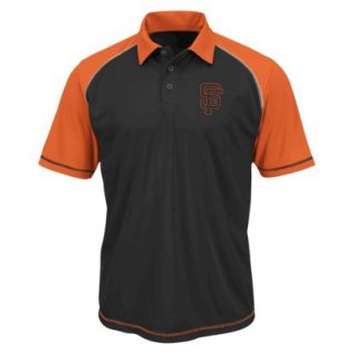 MLB Mens San Francisco Giants Synthetic Polo T Shirt   Black/Orange (M)