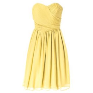TEVOLIO Womens Plus Size Chiffon Strapless Pleated Dress   Sassy Yellow   26W