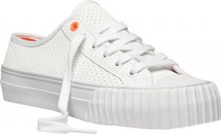 Mens PF Flyers Center Lo   White Perf Synthetic Leather Lace Up Shoes