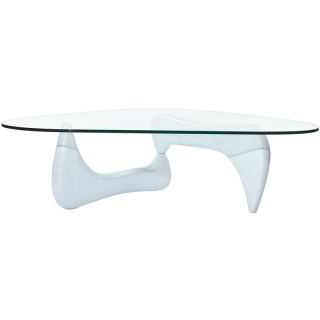Modway Triangle White Wood and Glass Coffee Table   EEI 663 WHI