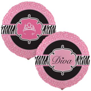 Diva Zebra Print Foil Balloon