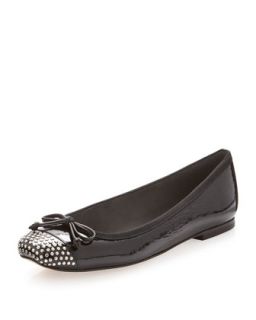 Dotsme Patent Studded Toe Flat, Noir