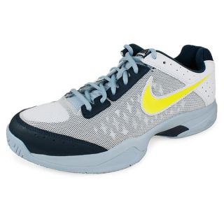 Nike Men`s Air Cage Court Tennis Shoes White and Navy 6.5